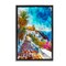 Stupell Industries Tropical Coastal Town Framed Floater Canvas Wall Art Design by RB